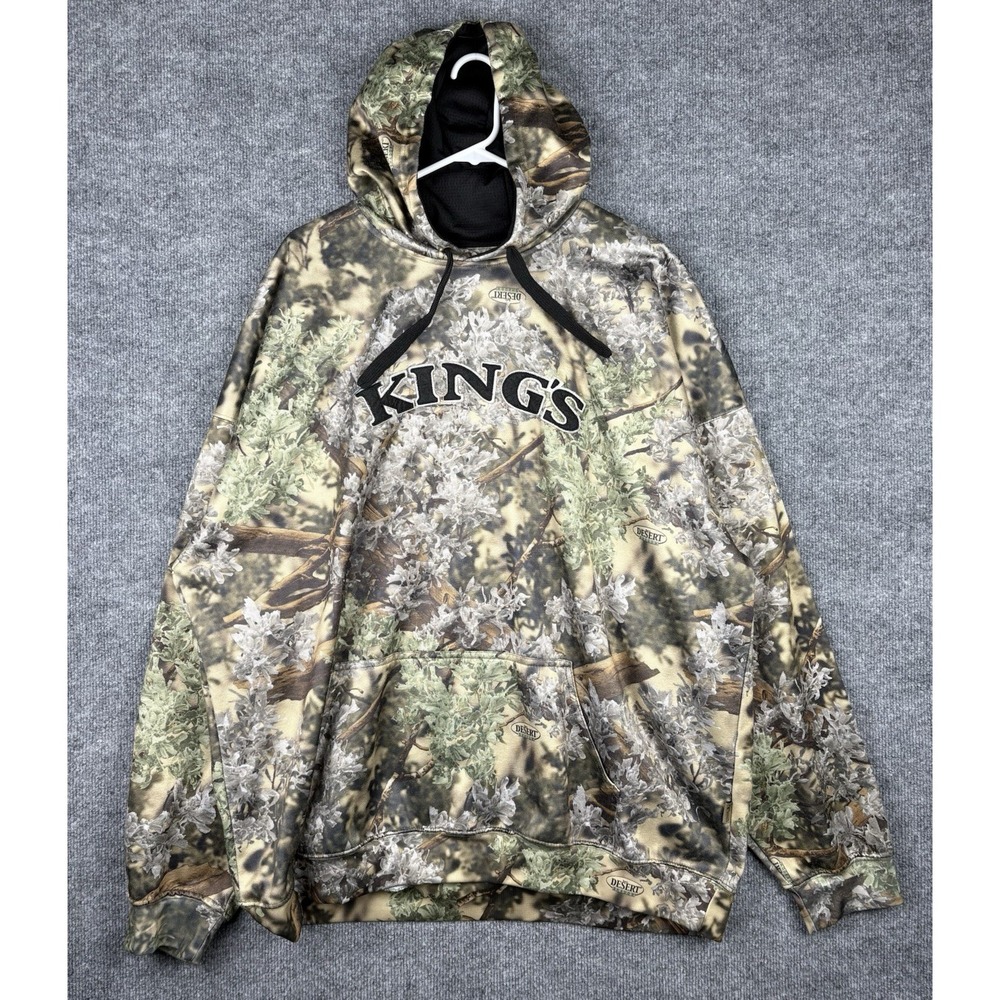 Kings Camo Desert Shadow Hoodie Mens 3XL Hunting Pullover Camouflage Embroidered